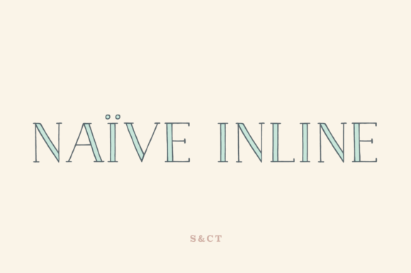 Naive Inline: A Layered Serif Handwritten Font with Charm