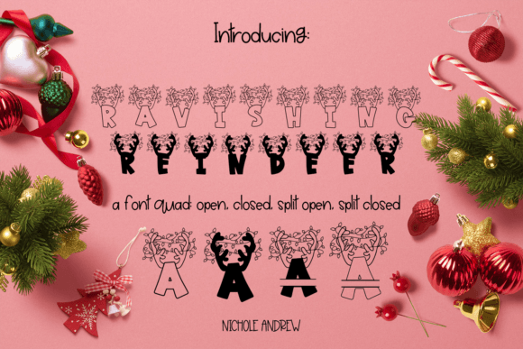 Ravishing Reindeer: A Font Quad for Festive & Monogram Projects
